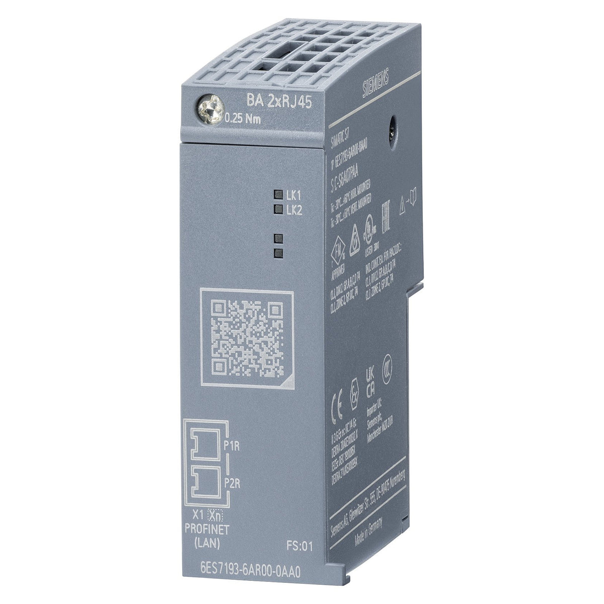 Siemens 6ES71936AR000AA0 Busadapter BA 2xRJ45 2 RJ45 Buchsen f.PROFINET ET200SP