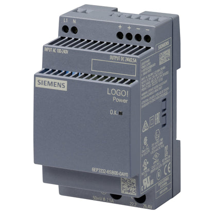 Siemens 6EP33326SB000AY0 LOGO!POWER 24V 2,5A Geregelte Stromversorgung
