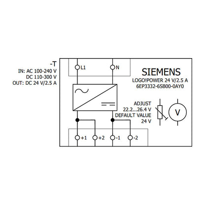 Siemens 6EP33326SB000AY0 LOGO!POWER 24V 2,5A Geregelte Stromversorgung