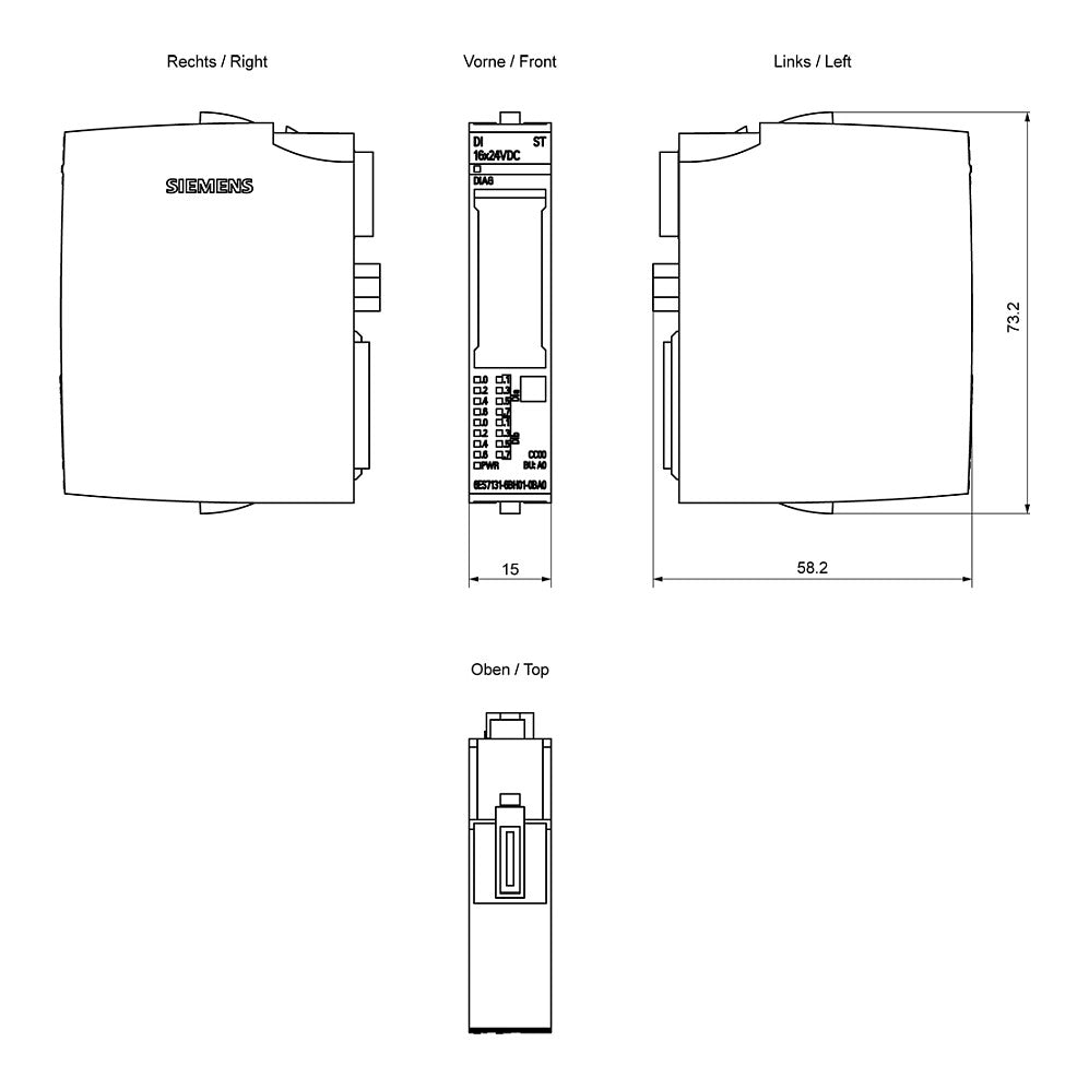 SIEM Siemens ET 200SP 6ES7131-6BH01-0BA0 Simatic Digital Eingang DI 16x24 VDC