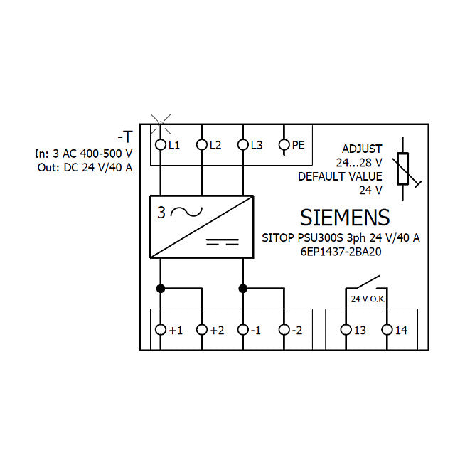 Siemens 6EP14372BA20 SITOP PSU300S 40A gerege. Stromvers. Eing.3 400-500VAC