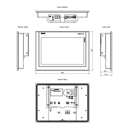 Siemens 6AV21240MC010AX0 SIMATIC TP1200 Comfort Panel Windows CE 6.0 12z TFT