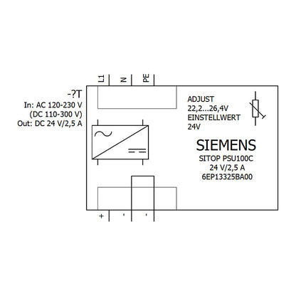 Siemens 6EP13325BA00 SITOP PSU100C 24V 2,5A gerege. Stromvers. Eing. 120-230VAC