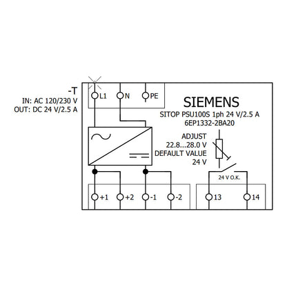 Siemens 6EP13322BA20 SITOP PSU100S 24V 2,5A gerege. Stromvers. Eing. 120/230VAC