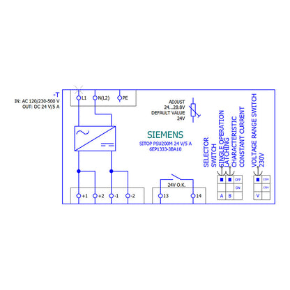 Siemens 6EP13333BA10 SITOP PSU200M 5A geregelte Stromversorgung