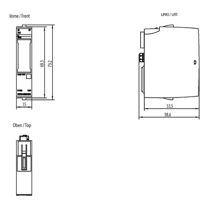 SIEM 6ES7134-6FB00-0BA1 SIMATIC ET 200SP, analoges Eingangsmodul, AI 2xU