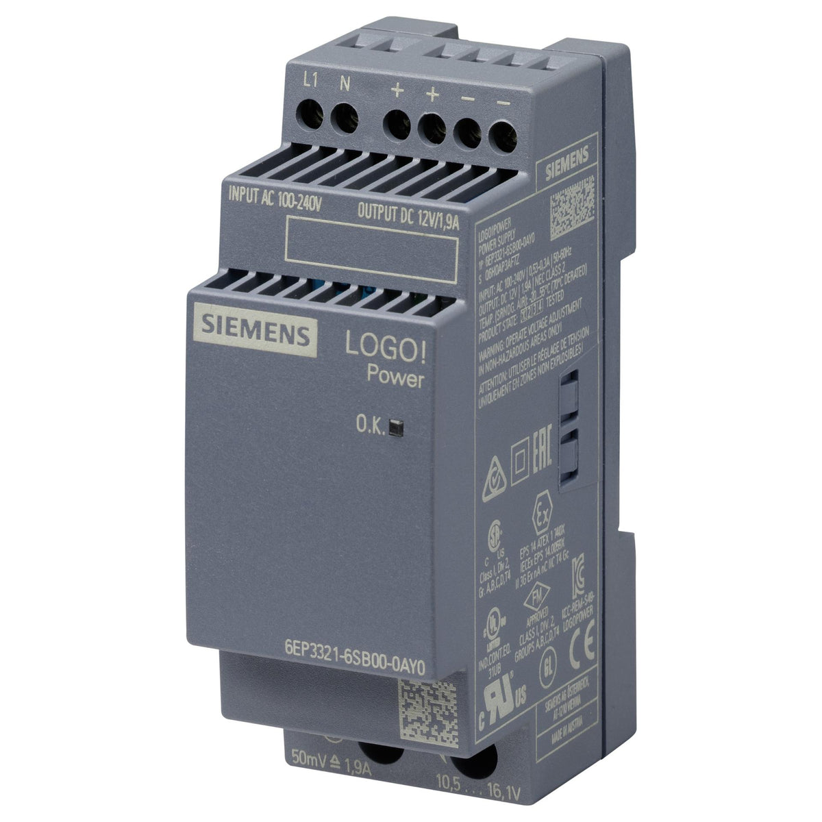 Siemens 6EP33216SB000AY0 LOGO!POWER 12V 1,9A Geregelte Stromversorgung