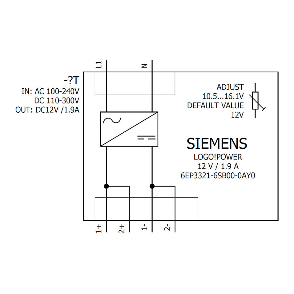 Siemens 6EP33216SB000AY0 LOGO!POWER 12V 1,9A Geregelte Stromversorgung