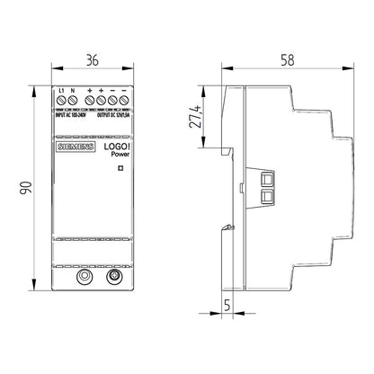 Siemens 6EP33216SB000AY0 LOGO!POWER 12V 1,9A Geregelte Stromversorgung