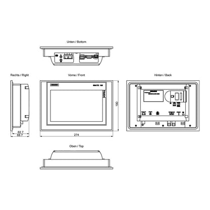Siemens 6AV21240JC010AX0 SIMATIC TP900 Comfort Panel Windows CE 6.0 9z TFT
