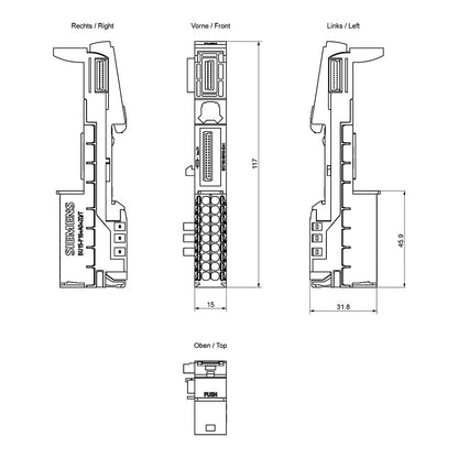 SIEM SIMATIC ET 200SP 6ES7193-6BP00-0DA1 BASEUNIT BU15-P16+A0+2D/T