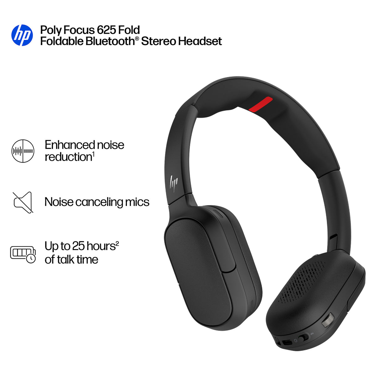 HP Poly Focus 625 Stereo Bluetooth Headset