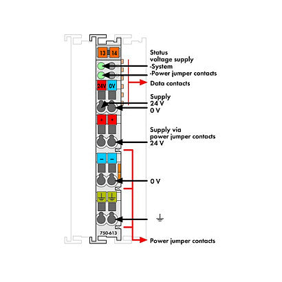 WAGO 750-613 Potentialeinspeiseklemme lichtgrau 0,08-2,5qmm