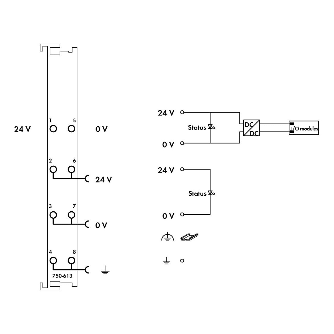 WAGO 750-613 Potentialeinspeiseklemme lichtgrau 0,08-2,5qmm