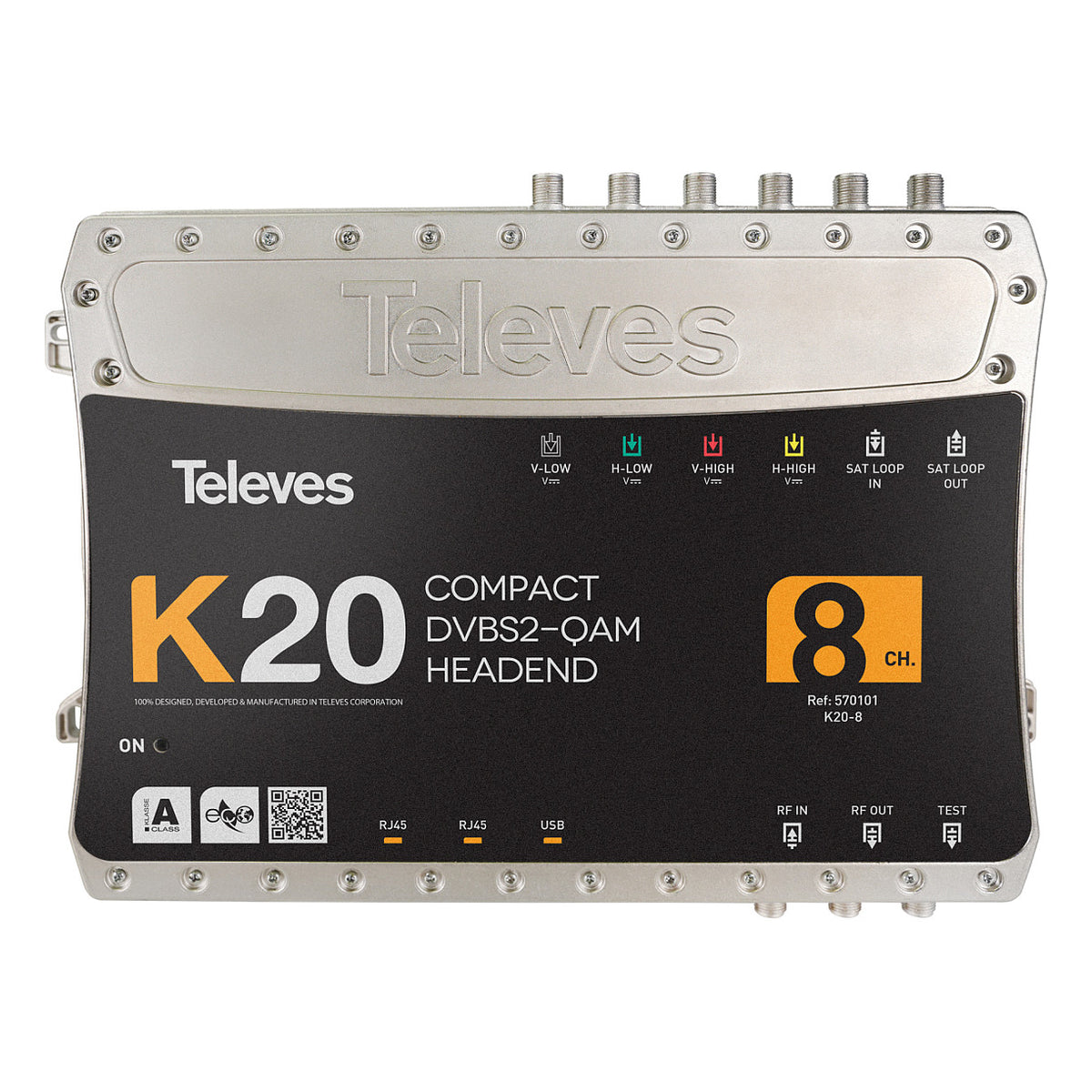 Televes K20-8 Kompaktkopfstelle 8Transponder DVB-S2 in QAM