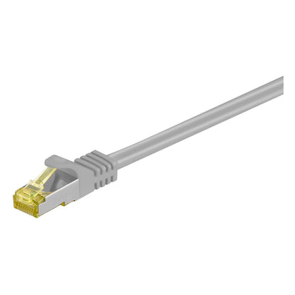 Goobay 1m RJ45 Patchkabel CAT 6A S/FTP (PiMF), 500 MHz, mit CAT 7 Rohkabel, grau LSZH halogenfrei, Kupfer