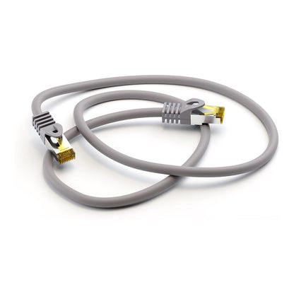 Goobay 1m RJ45 Patchkabel CAT 6A S/FTP (PiMF), 500 MHz, mit CAT 7 Rohkabel, grau LSZH halogenfrei, Kupfer
