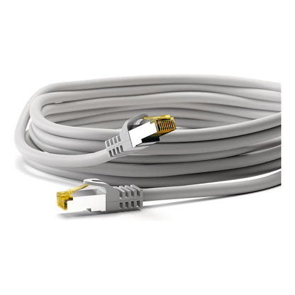 Goobay 1m RJ45 Patchkabel CAT 6A S/FTP (PiMF), 500 MHz, mit CAT 7 Rohkabel, grau LSZH halogenfrei, Kupfer