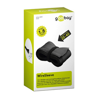 Goobay Kabelmantel - flexibler Kabelmantel, 1,8m, Schwarz