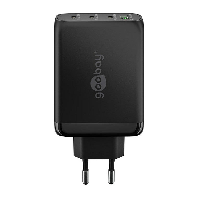 Goobay USB-C PD Multiport-Schnellladegert 100 Watt (schwarz, 1x USB-A QC, 3x USB-C PD, GaN-Technologie)