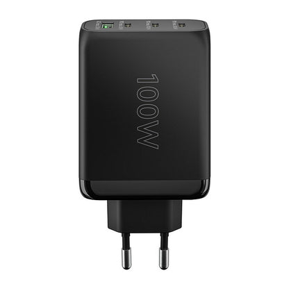 Goobay USB-C PD Multiport-Schnellladegert 100 Watt (schwarz, 1x USB-A QC, 3x USB-C PD, GaN-Technologie)