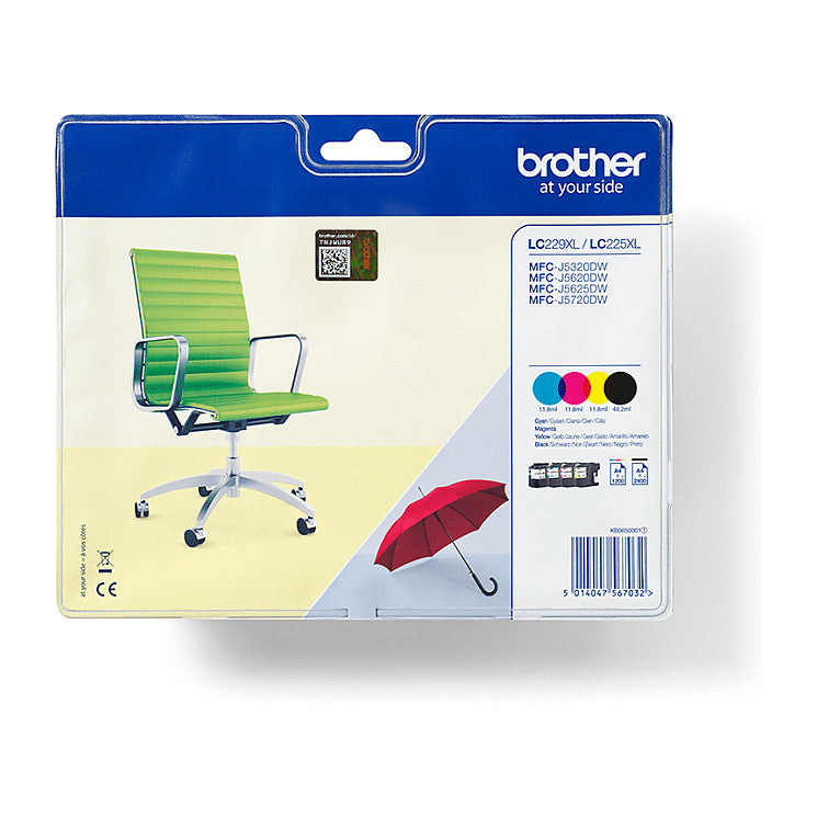 Brother LC-229XLVALBP Schwarz, Cyan, Magenta, Gelb