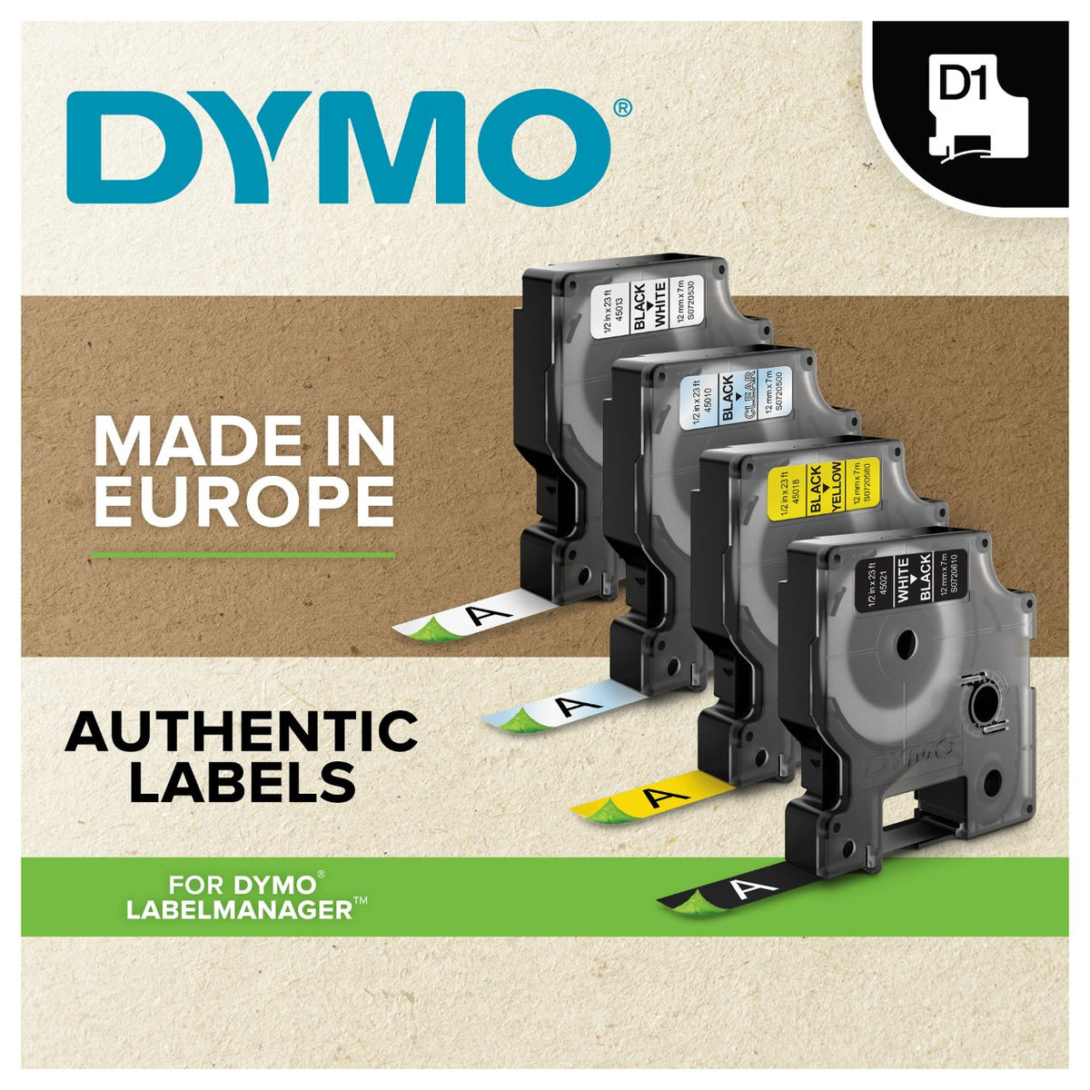 DYMO D1 Polyesterband 16956 19mmx5.5m schwarz->weiß