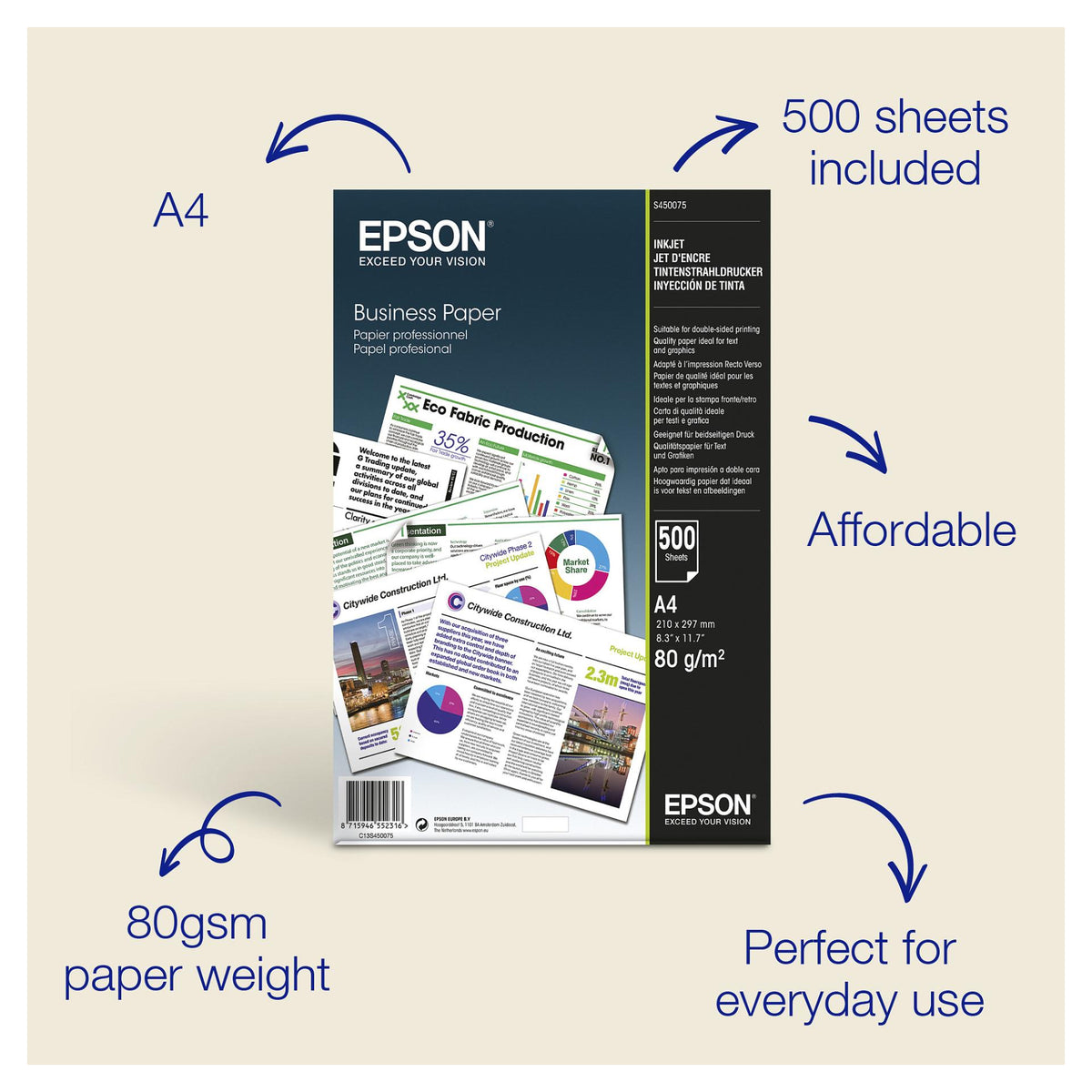 Epson C13S450075 500 Blätter A4 (210x297 mm)