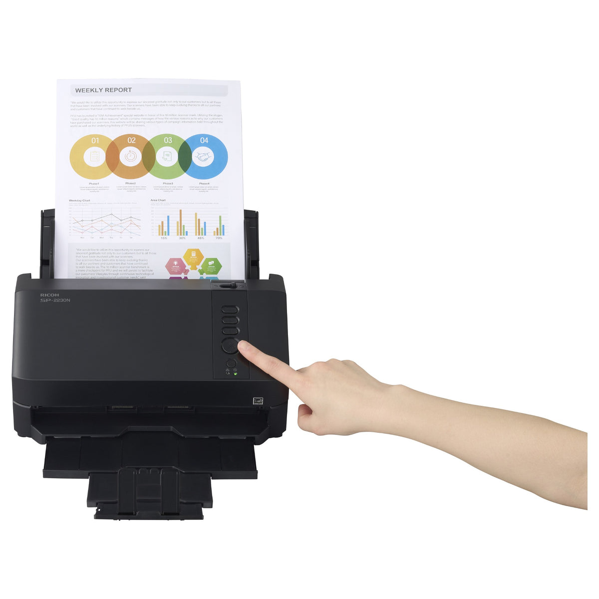 RICOH SP-2230N 30 ppm/60 ipm A4 Duplex ADF Gigabit Ethernet USB 3.2 LED Workgroup Scanner