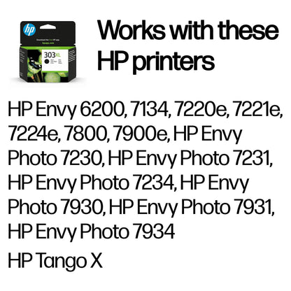 HP 303XL High Yield Black Original Ink Cartridge Schwarz 12ml 600Seiten