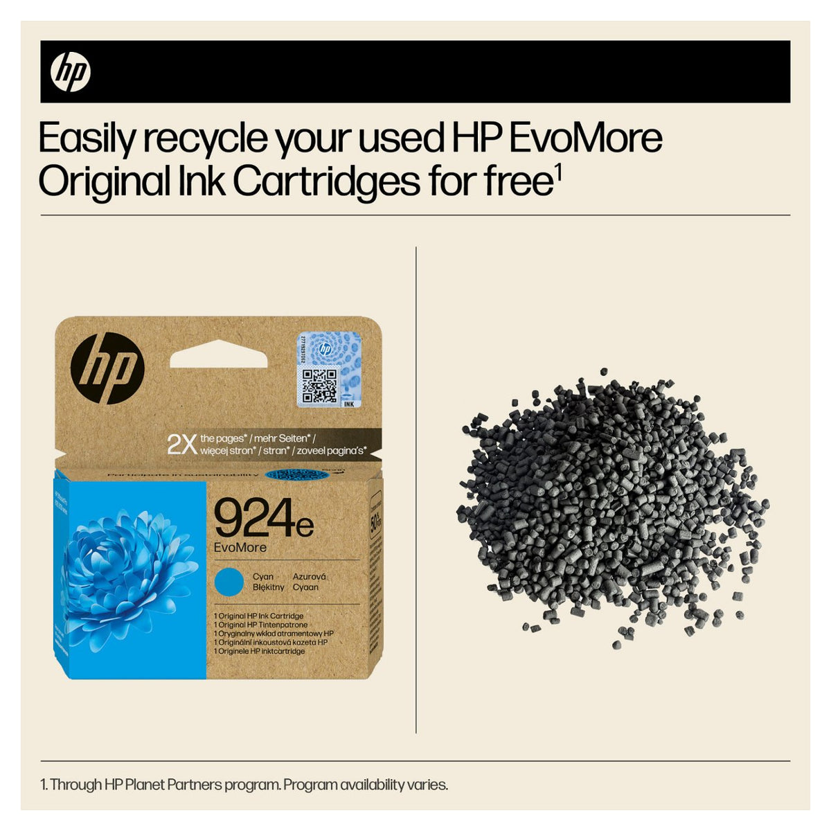 HP 924e EvoMore Cyan Original Ink Cartridge Cyan 800Seiten