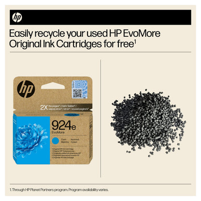 HP 924e EvoMore Cyan Original Ink Cartridge Cyan 800Seiten