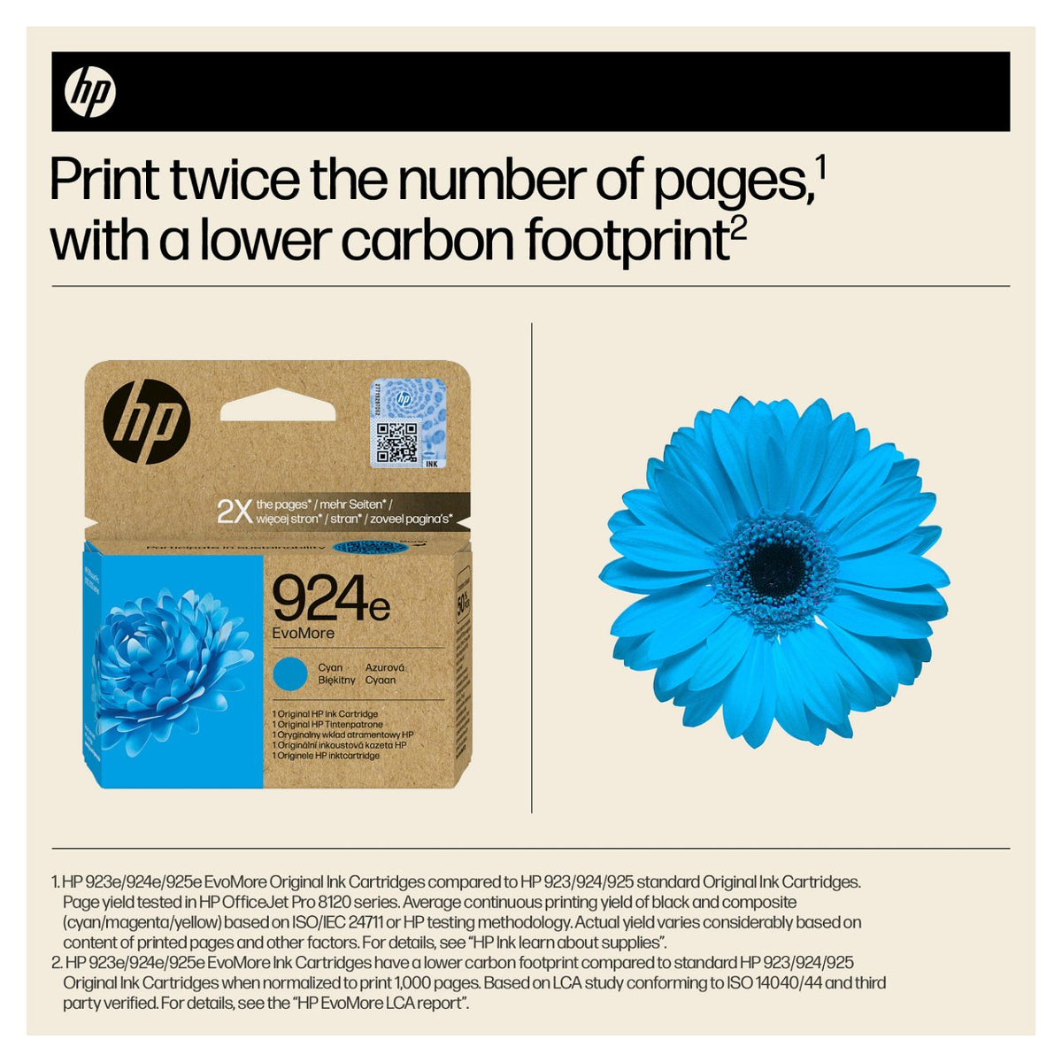 HP 924e EvoMore Cyan Original Ink Cartridge Cyan 800Seiten