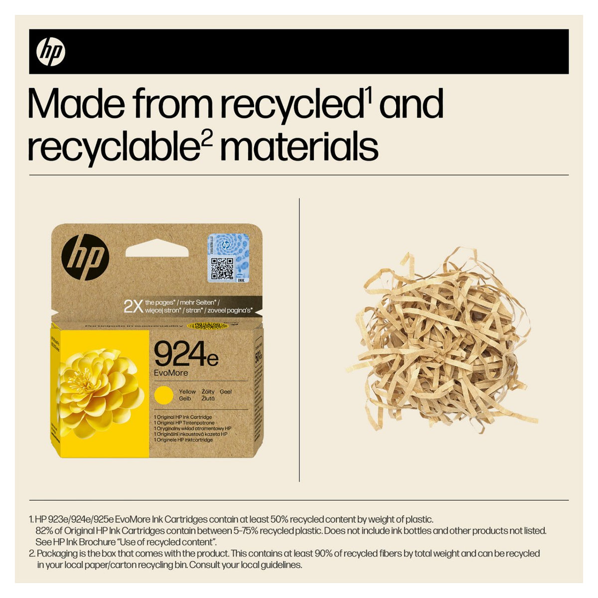 HP 924e EvoMore Yellow Original Ink Cartridge Gelb 800Seiten