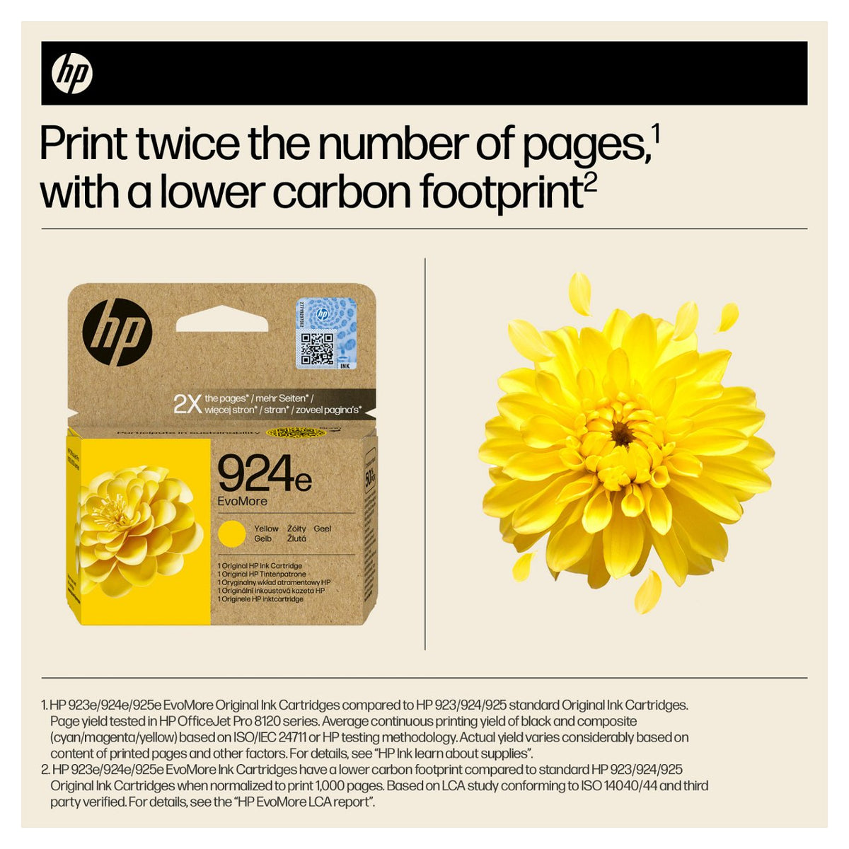 HP 924e EvoMore Yellow Original Ink Cartridge Gelb 800Seiten