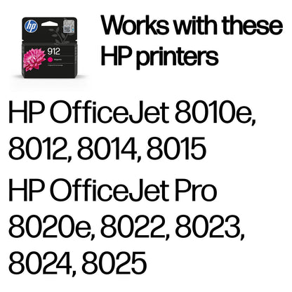 HP 912 Magenta Original Ink Cartridge Magenta 2,93ml 315Seiten