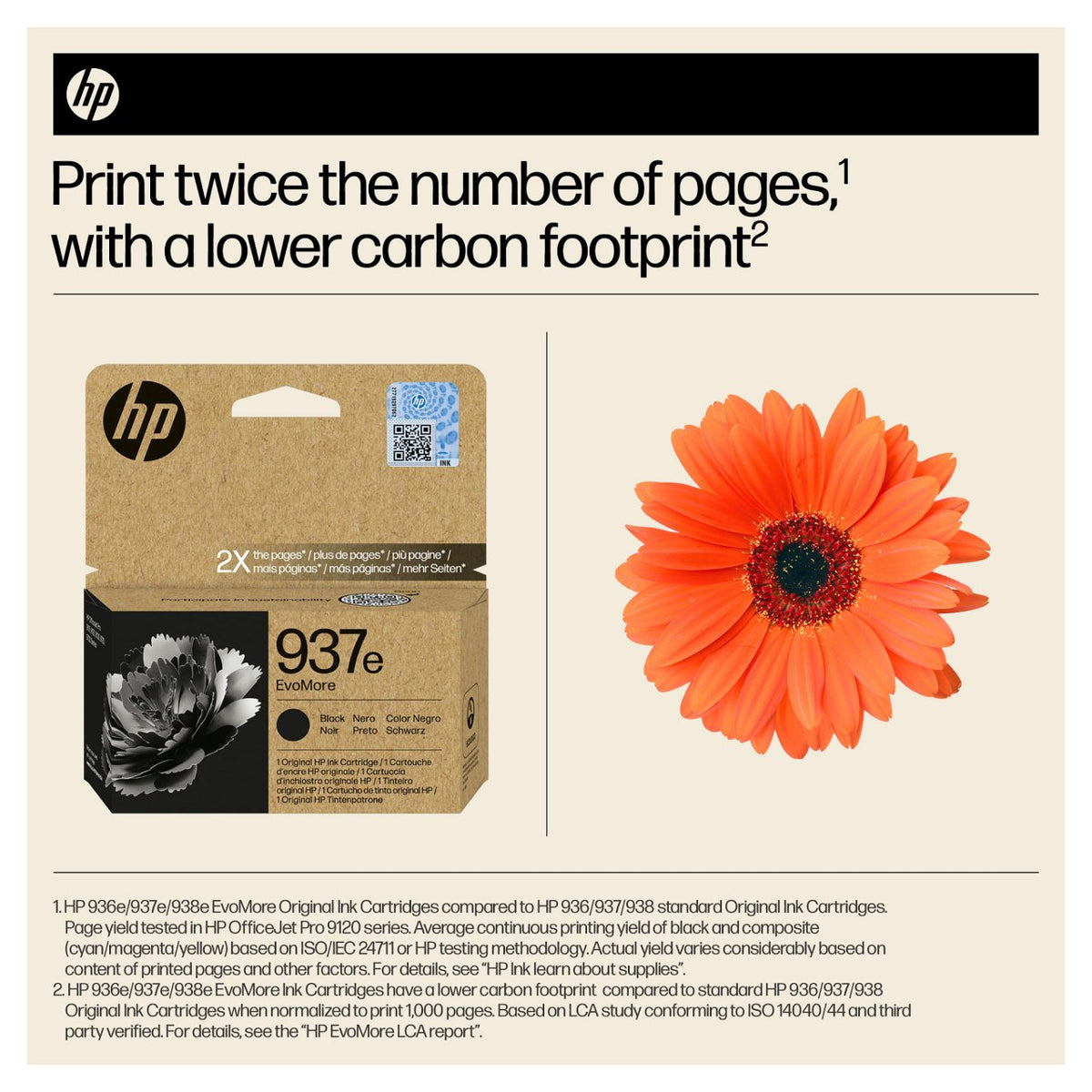 HP 937e EvoMore Black Original Ink Cartridge Schwarz 2500Seiten
