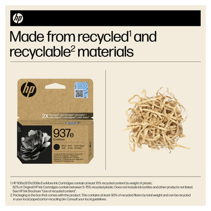 HP 937e EvoMore Black Original Ink Cartridge Schwarz 2500Seiten