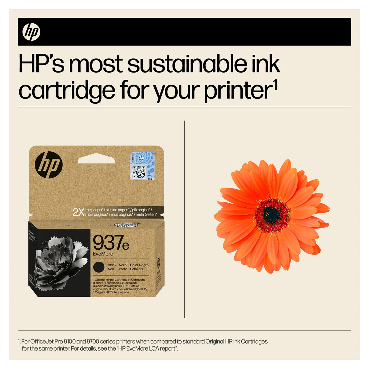 HP 937e EvoMore Black Original Ink Cartridge Schwarz 2500Seiten