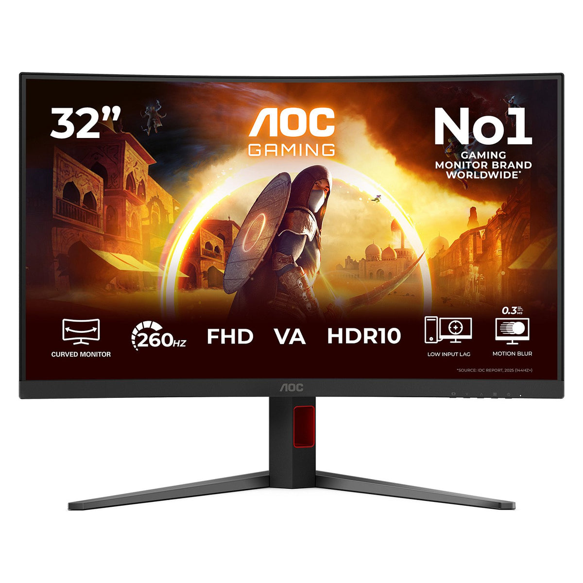 80 cm (31.5") 1920 x 1080 Pixel AOC C32G4Z 16:9 Full HD VA 4 ms 260 Hz HDR DisplayPort HDMI Height VESA Speaker
