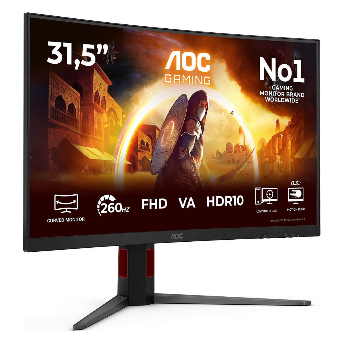 80 cm (31.5") 1920 x 1080 Pixel AOC C32G4Z 16:9 Full HD VA 4 ms 260 Hz HDR DisplayPort HDMI Height VESA Speaker
