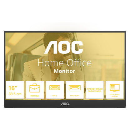 39,6 cm (15.6") 1920 x 1080 Pixel AOC 16T20E2 16:9 Full HD IPS 4 ms 60 HDMI Speaker