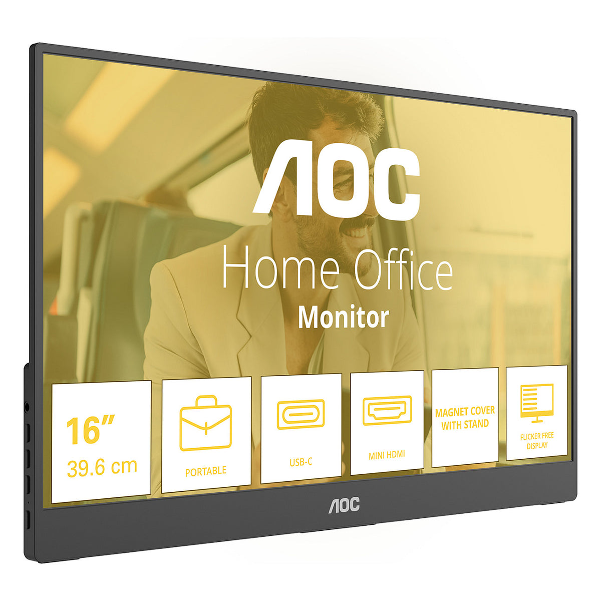 39,6 cm (15.6") 1920 x 1080 Pixel AOC 16T20E2 16:9 Full HD IPS 4 ms 60 HDMI Speaker
