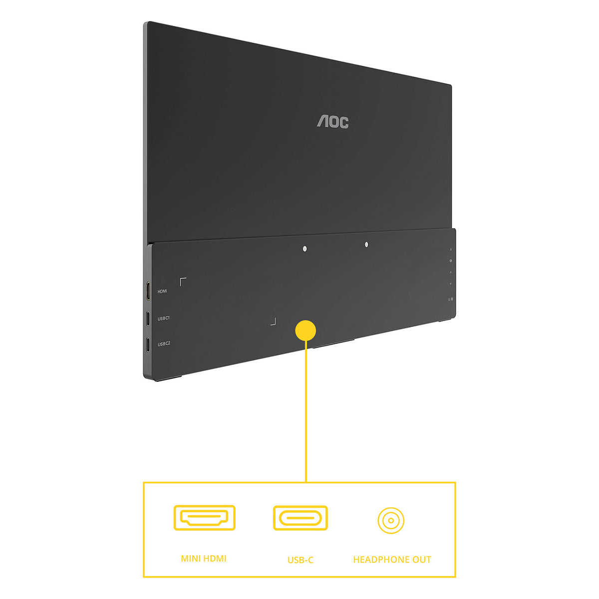 39,6 cm (15.6") 1920 x 1080 Pixel AOC 16T20E2 16:9 Full HD IPS 4 ms 60 HDMI Speaker