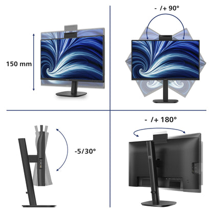 60,5 cm (23.8") 1920 x 1080 Pixel Philips 24B2N3200JH/00 16:9 Full HD IPS 4 ms 120 Hz DisplayPort HDMI USB-Hub Pivot Height VESA Speaker