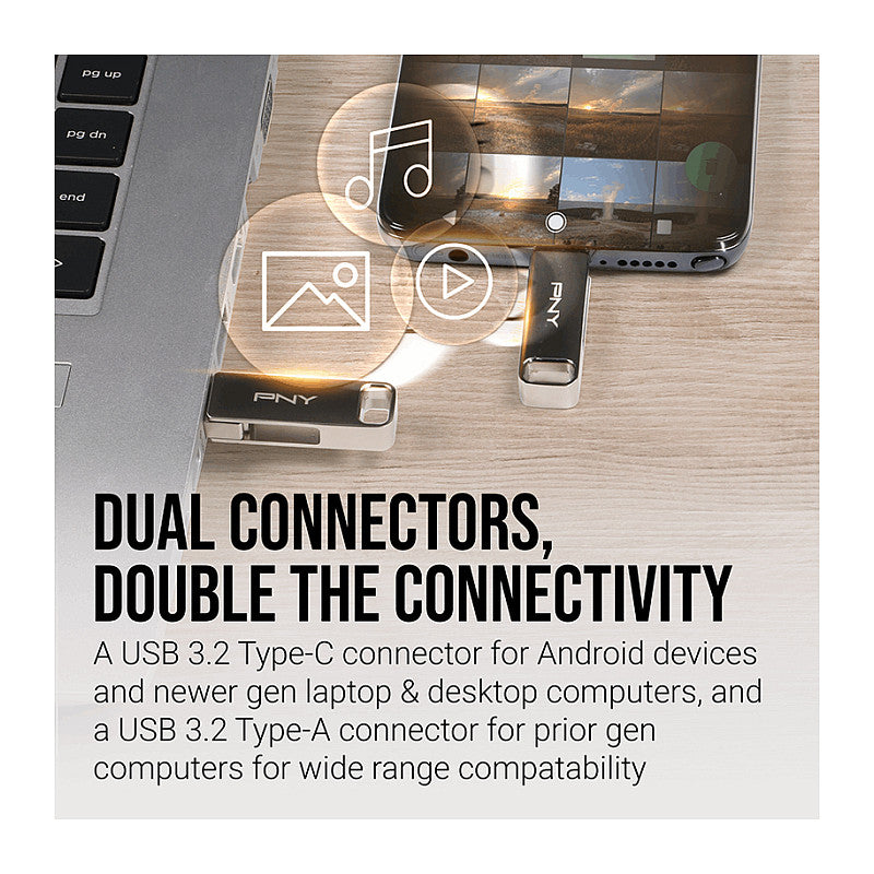 Stick USB-Stick 64GB PNY DUO LINK USB 3.2 OTG TYPE-A/C retail