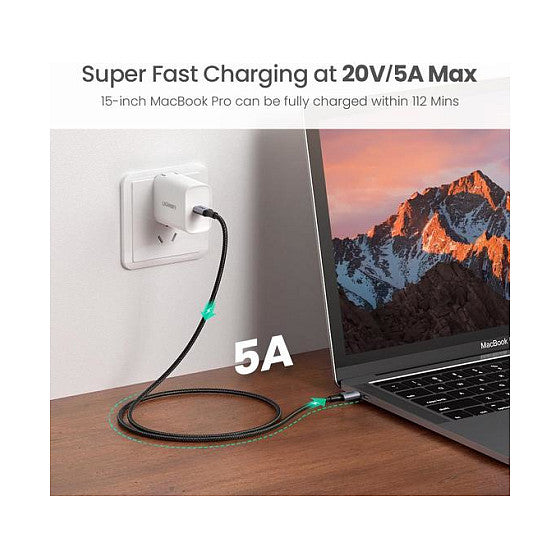 UGREEN Ladekabel USB-C zu USB-C 100W Braided schwarz 2m