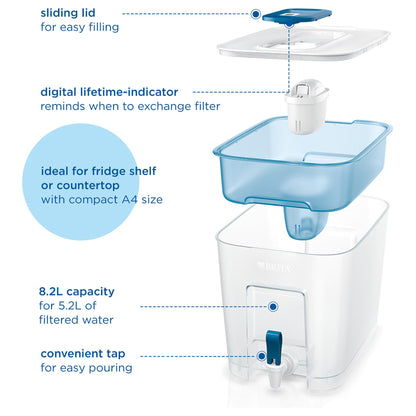 Flow XXL Tischwasserfilter 8.2l Weiss Petrol 125356