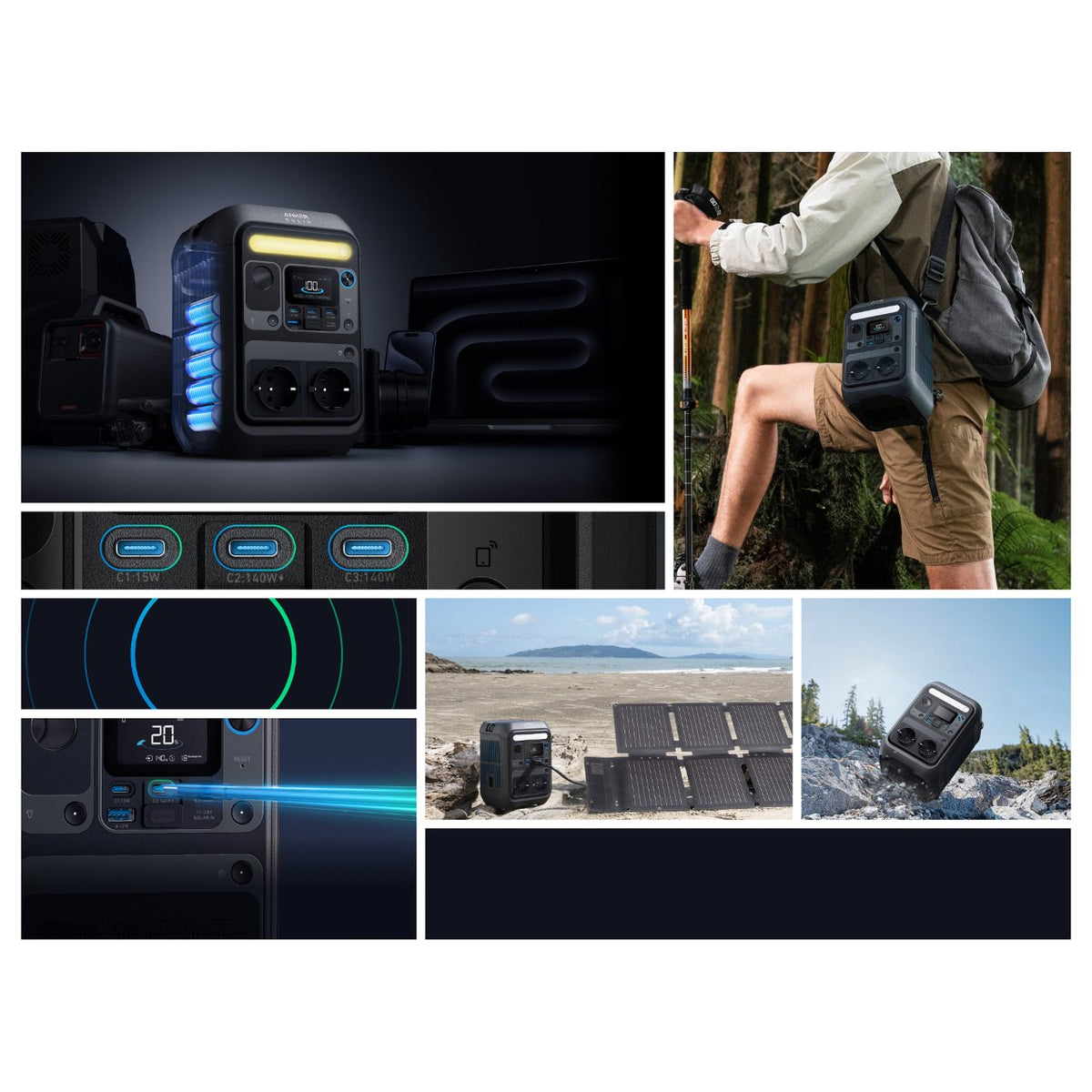 Anker SOLIX C300X Powerstation 768Wh LiFePO4 Akku 300W Ausgang 600W Solareingang