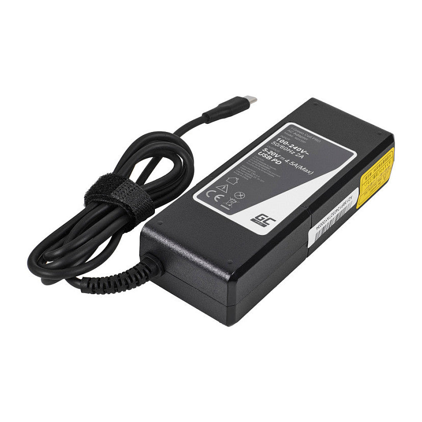 Green Cell USB-C 90W mains adapter/charger for laptops, tablets, phones